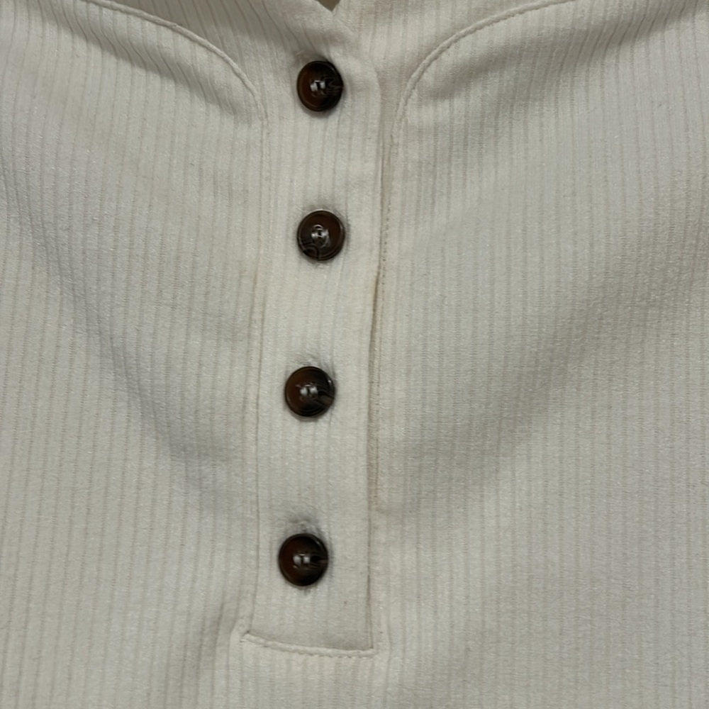 Astr Ribbed Cream Top - Picture 3 of 4